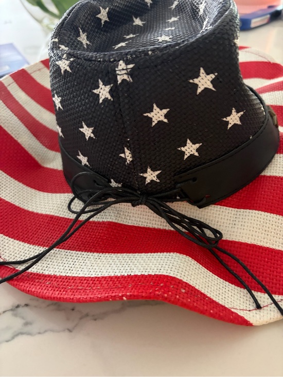 Accessories - Perfect for the 4th!! Patriotic USA Stars & Stripes Straw Cowboy hat